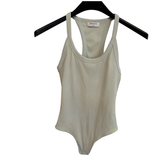 Babaton | Ribbed Bodysuit Racerback in Mint Seafoam Green Size Small Aritzia - Picture 2 of 9